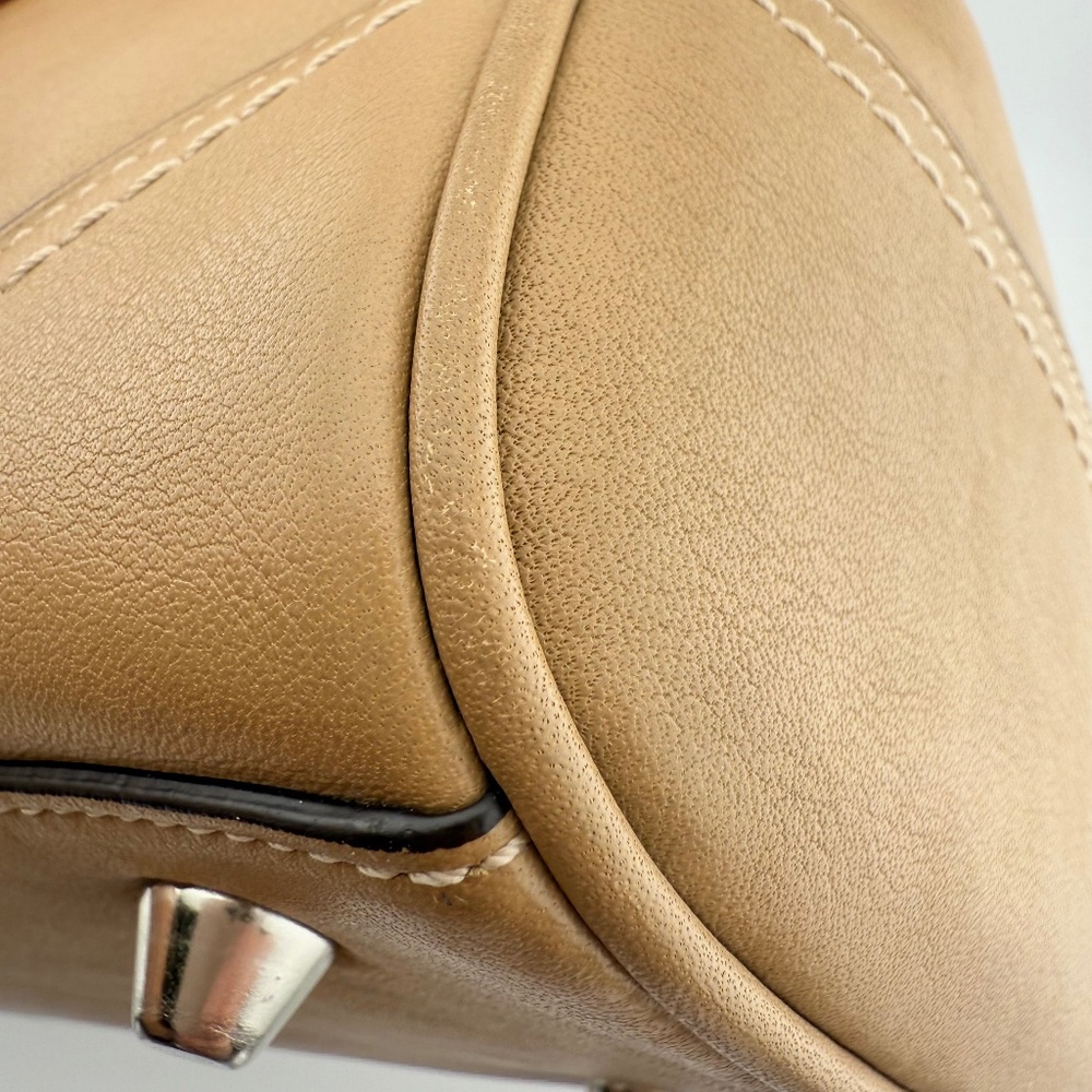 Coach Hampton Leather Satchel Handbag Purse Tan Camel F11199 - Picture 9 of 16
